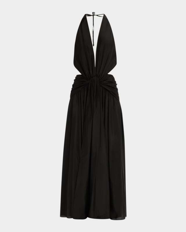 Rhiannon Plunge Halter Maxi Dress